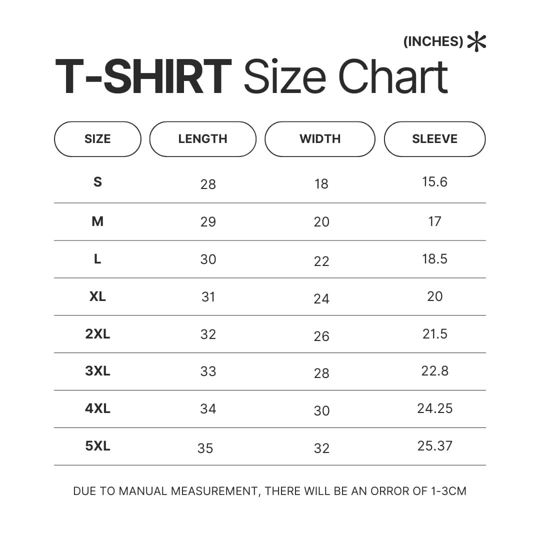 T shirt Size Chart - Sex And The City Store