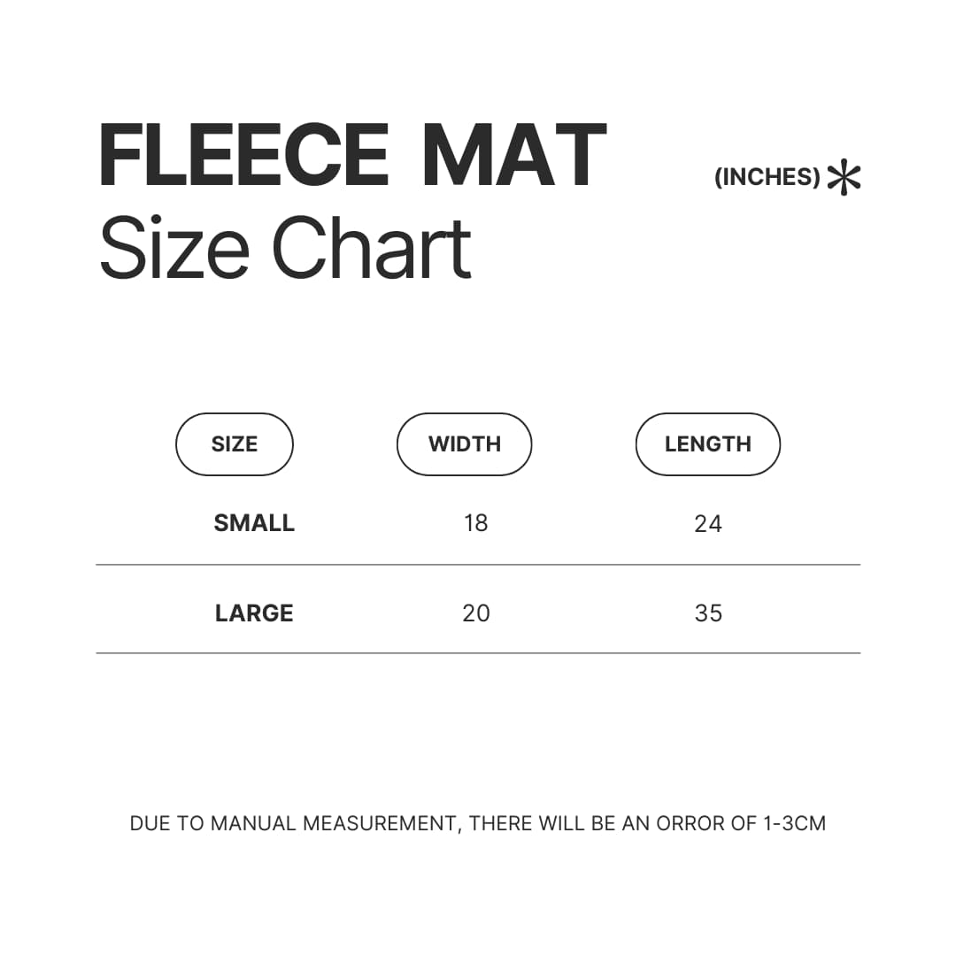 Fleece Mat Size Chart - Sex And The City Store