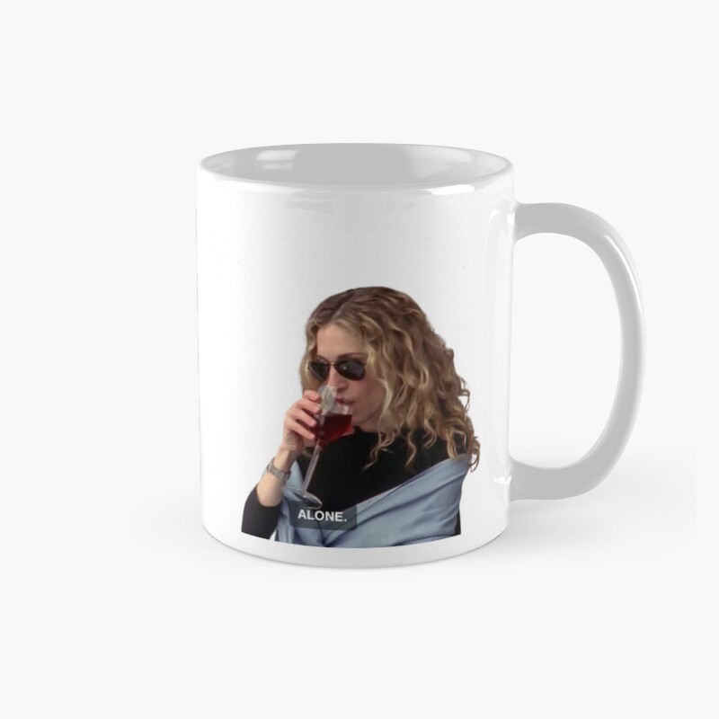 Alone Carrie Bradshaw Wine Aesthetic Design Mug