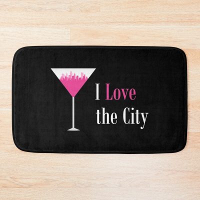 I Love The City Pink Bath Mat