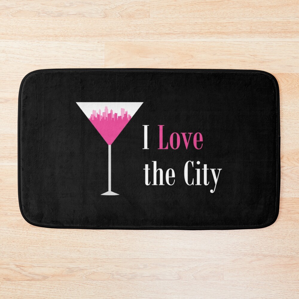 I Love The City Pink Bath Mat
